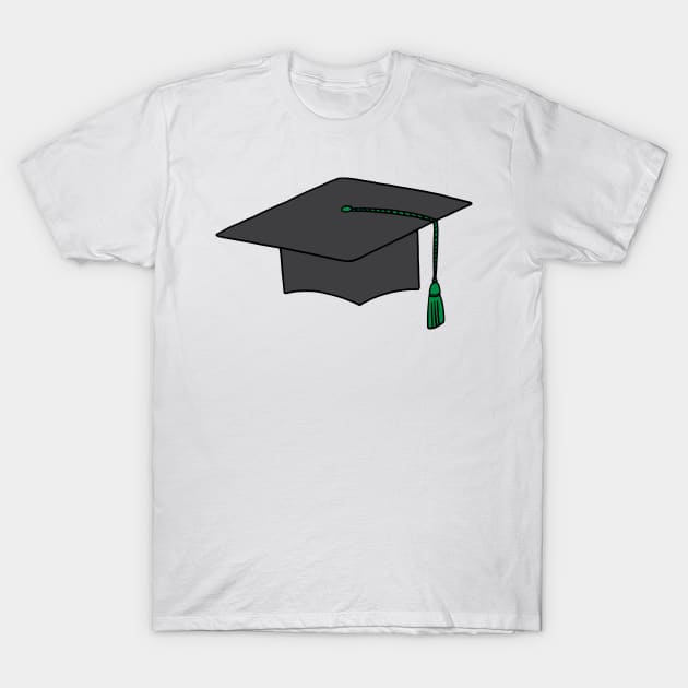 Green Tassel Graduation Cap T-Shirt by murialbezanson